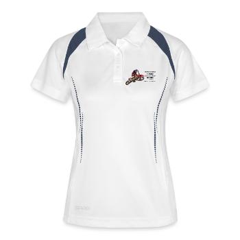 Motocross - Frauen Polo atmungsaktiv - Weiß/Navy - Vorne