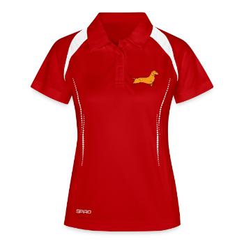 Gamme teckel - Polo respirant Femme - blanc/marine - Devant
