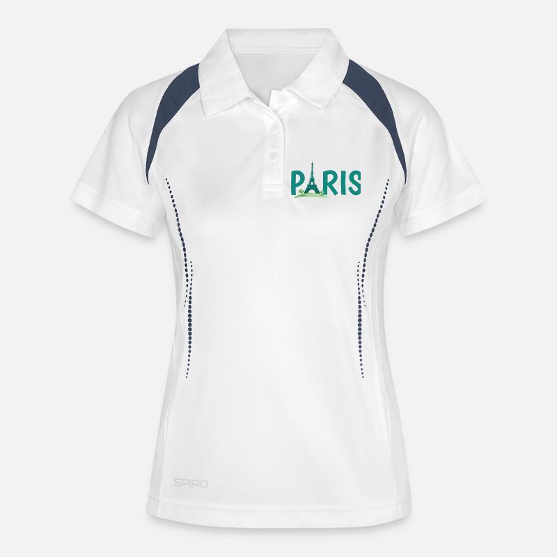 Paris Skyline with Eiffel Tower Illustration - Women's Polo breathable - white/navy