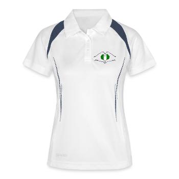 Nigeria Flagge Herzform - Frauen Polo atmungsaktiv - Weiß/Navy - Vorne