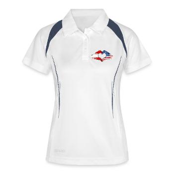 Austria USA heart shape with hands used - Women's Polo breathable - white/navy - Front