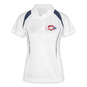 Danemark Norvège forme de coeur avec les mains utilisées - Polo respirant Femme - blanc/marine - Devant