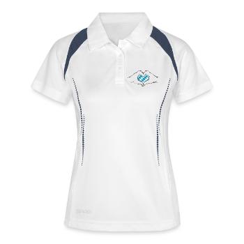 Drapeau de Bavière Aiguilles Forme de coeur Utilisé - Polo respirant Femme - blanc/marine - Devant