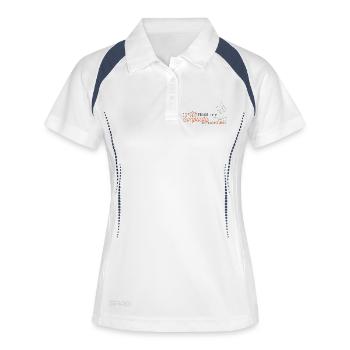 Moment der friedlichen Schlichtheit - Frauen Polo atmungsaktiv - Weiß/Navy - Vorne