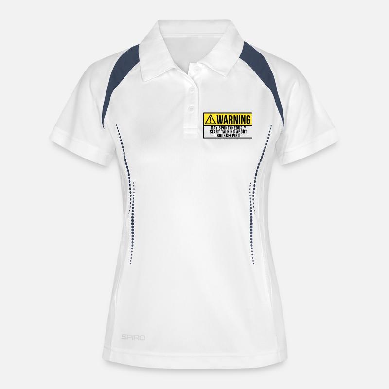 comptable - Polo respirant Femme - blanc/marine