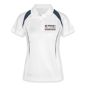 Mois de la fierté LGBT - Soyez fiers tous les jours - Polo respirant Femme - blanc/marine - Devant