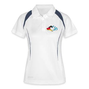 Germany Bavaria Flag Hands Heart Shape Used - Women's Polo breathable - white/navy - Front
