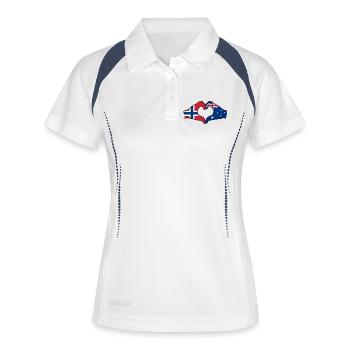 Norwegen Australien Flagge Herzform - Frauen Polo atmungsaktiv - Weiß/Navy - Vorne