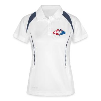 Suisse Australie drapeau coeur utilisé - Polo respirant Femme - blanc/marine - Devant