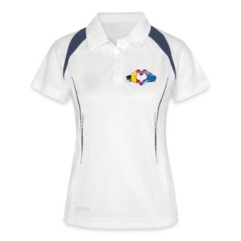 Belgien Australien Flagge Herzform used - Frauen Polo atmungsaktiv - Weiß/Navy - Vorne