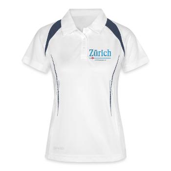 Zürich Blau Streifen Logo - Frauen Polo atmungsaktiv - Weiß/Navy - Vorne