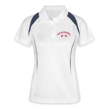 Silkeborg Danemark Drapeaux Design - Polo respirant Femme - blanc/marine - Devant