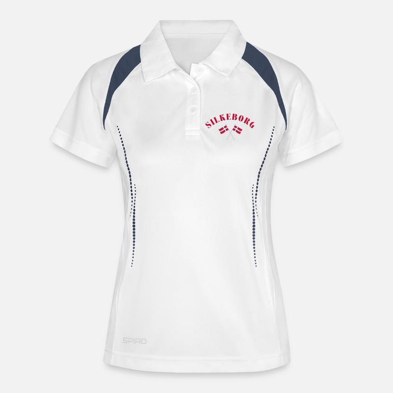 Silkeborg Denmark Flags Design - Women's Polo breathable - white/navy