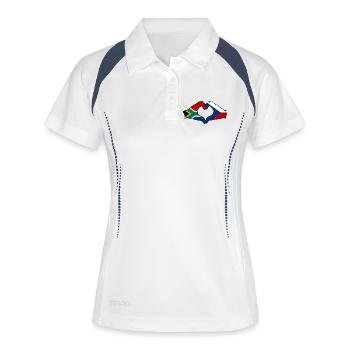South Africa Czech Republic Flag Hands Heart Shape - Women's Polo breathable - white/navy - Front