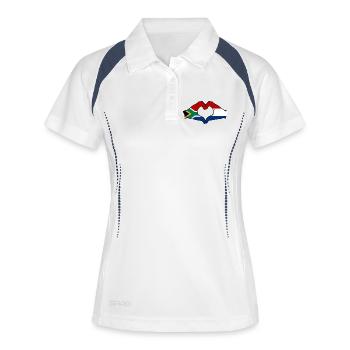 South Africa Holland Flag Hands Heart Shape - Women's Polo breathable - white/navy - Front