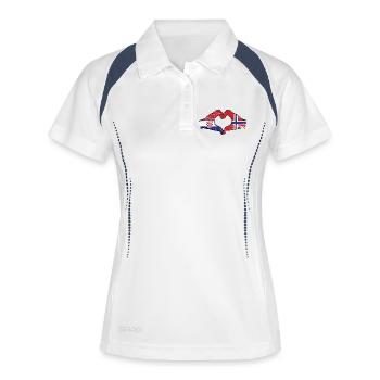 Kroatien Norwegen Flagge Hände Herzform used - Frauen Polo atmungsaktiv - Weiß/Navy - Vorne