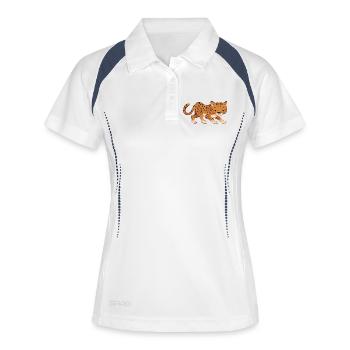Leopard - Frauen Polo atmungsaktiv - Weiß/Navy - Vorne