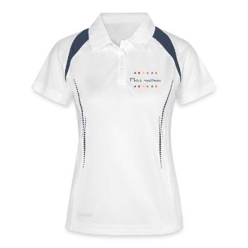 GELIEBTE. VIELEN DANK. DANKE HERRIN - Frauen Polo atmungsaktiv - Weiß/Navy - Vorne