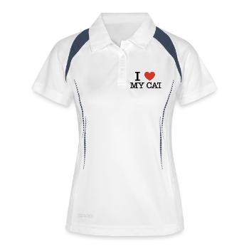 I Love My Cat Funny Cat Owner Quote - Women's Polo breathable - white/navy - Front