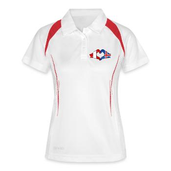 Peru Island Flag Hands Heart Shape Used - Women's Polo breathable - white/navy - Front