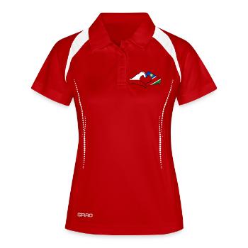 Polen Namibia Flagge Hände Herzform - Frauen Polo atmungsaktiv - Weiß/Navy - Vorne