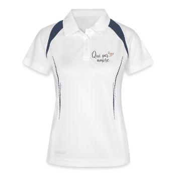 Here for love - Women's Polo breathable - white/navy - Front
