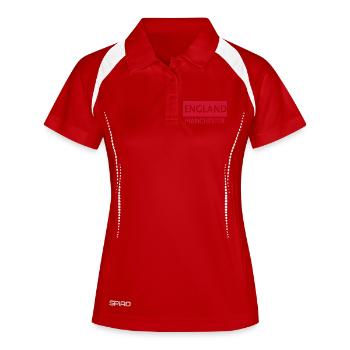 England Manchester City Skyline - Frauen Polo atmungsaktiv - Weiß/Navy - Vorne