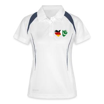 Germany Pakistan Flag Heart Used - Women's Polo breathable - white/navy - Front