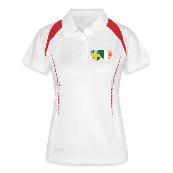 Schweden Irland Flagge Herz - Frauen Polo atmungsaktiv - Weiß/Navy - Vorne