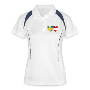 Sweden Austria Flag Heart used - Women's Polo breathable - white/navy - Front
