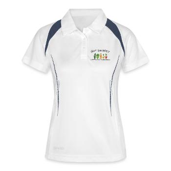 Good in the Bed – Funny Saying Vegetable Garden Veggie - Women's Polo breathable - white/navy - Front