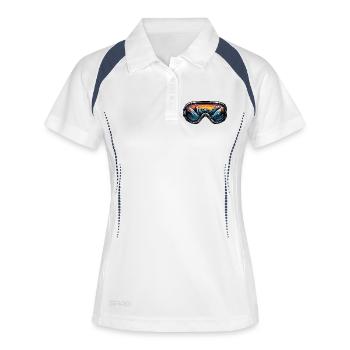 Skibrille Berge Ski - Frauen Polo atmungsaktiv - Weiß/Navy - Vorne