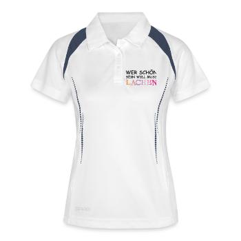 If you want to be beautiful, you have to laugh. - Women's Polo breathable - white/navy - Front