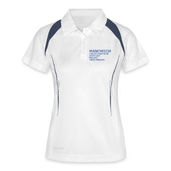 Manchester – Angleterre Lyrique - Polo respirant Femme - blanc/marine - Devant