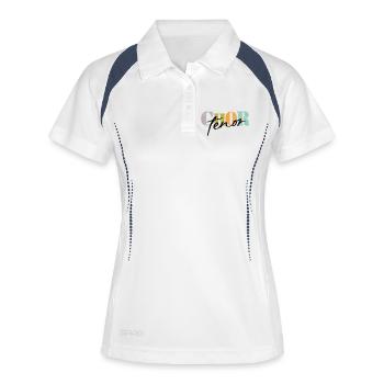 Chor Tenor - Frauen Polo atmungsaktiv - Weiß/Navy - Vorne
