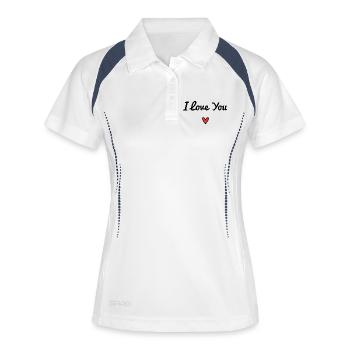 I LOVE YOU. JUST LOVE. LOVE. JE T'AIME. COEUR - Polo respirant Femme - blanc/marine - Devant