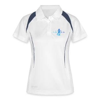 Running motif that works immediately - Women's Polo breathable - white/navy - Front