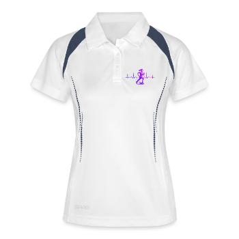 Running Graphics for Races - Women's Polo breathable - white/navy - Front