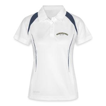 Overthinking Club – Est. 3:47 AM - Frauen Polo atmungsaktiv - Weiß/Navy - Vorne