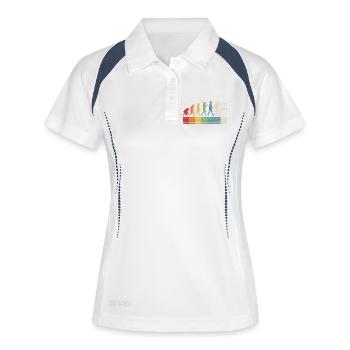Évolution de l’impression 3D – Vintage Maker Design - Polo respirant Femme - blanc/marine - Devant