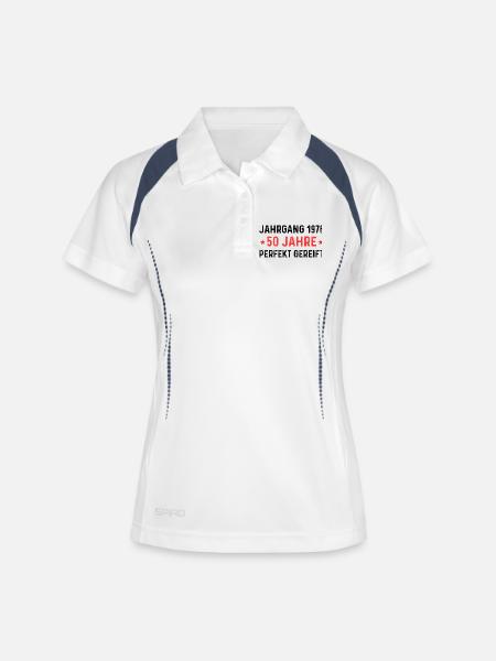 Millésime 1976 – 50 ans parfaitement maturé - Polo respirant Femme - blanc/marine