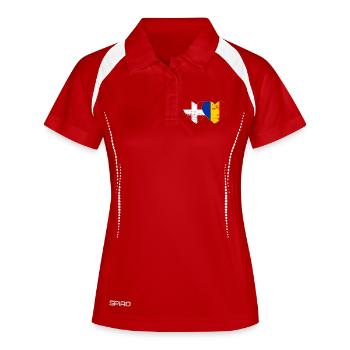 Cœur du drapeau Danemark-Roumanie utilisé - Polo respirant Femme - blanc/marine - Devant