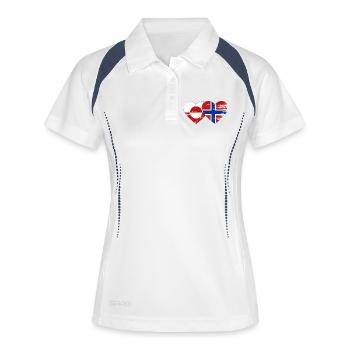 Mains du drapeau du Groenland, Norvège, forme de cœur utilisée - Polo respirant Femme - blanc/marine - Devant