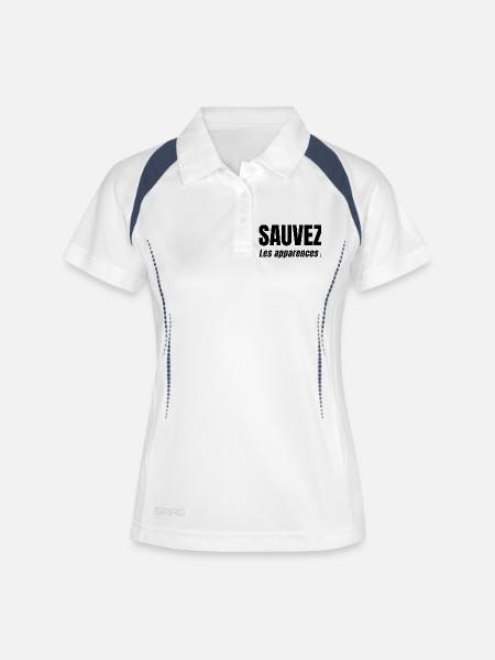 SAVE APPEARANCES! - Women's Polo breathable - white/navy