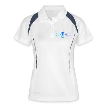 Motif de course amusant - Polo respirant Femme - blanc/marine - Devant