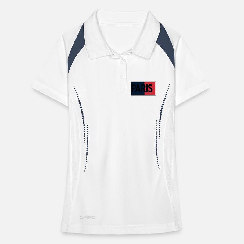 Paris Flag Split Typography Women's Polo breathable