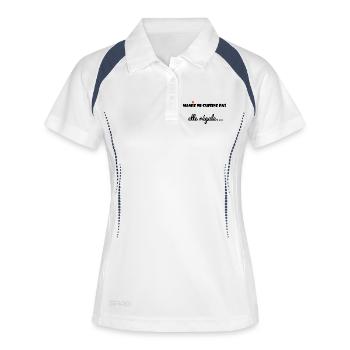 MAMIE. MAMAN. GRAND-MERE. FÊTE DES MÈRES. - Polo respirant Femme - blanc/marine - Devant