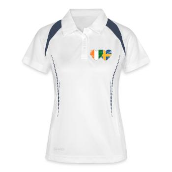 Elfenbeinküste Schweden Flagge Herz used - Frauen Polo atmungsaktiv - Weiß/Navy - Vorne
