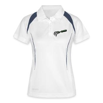 Gartenkralle Handgrubber Icon - Frauen Polo atmungsaktiv - Weiß/Navy - Vorne