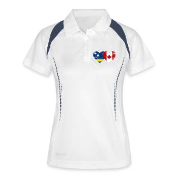 Curacao_Kanada_Flagge_Herz_used - Women's Polo breathable - white/navy - Front